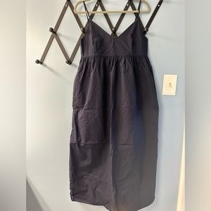 Quince Navy Blue Organic Cotton Sleeveless Maxi Dress sz M Women's Pockets
